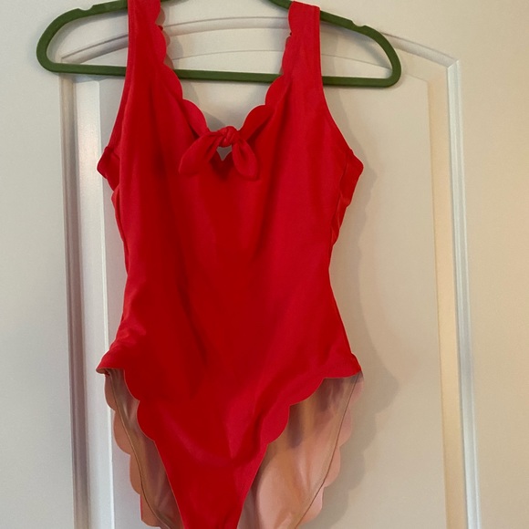 J Crew red one piece swim suit - Picture 1 of 2
